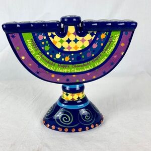 Colorful Ceramic Menorah Hanakah Jacob Rosenthal Judaica Collection F Timinsky